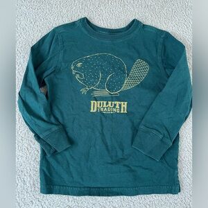 Duluth Forest Green Long Sleeve Beaver Shirt 4T